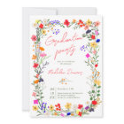 Modern chic boho bright wild flowers graduation