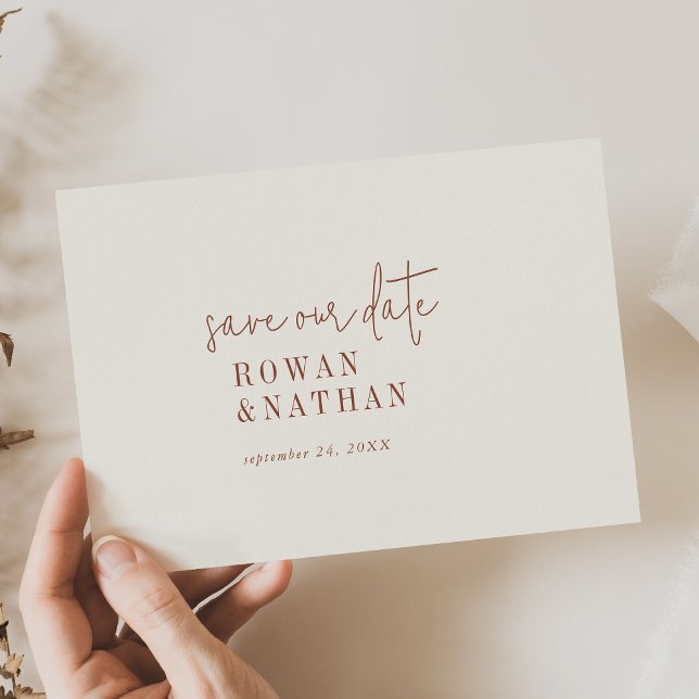 Modern Chic Boho Cream Wedding Save The Date (Creator Uploaded)