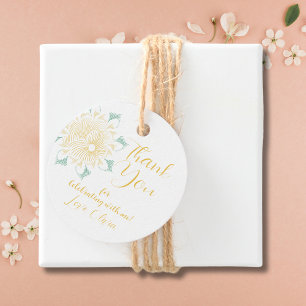 Modern Chic Boho Floral Sweet 16 Birthday Gift Tag