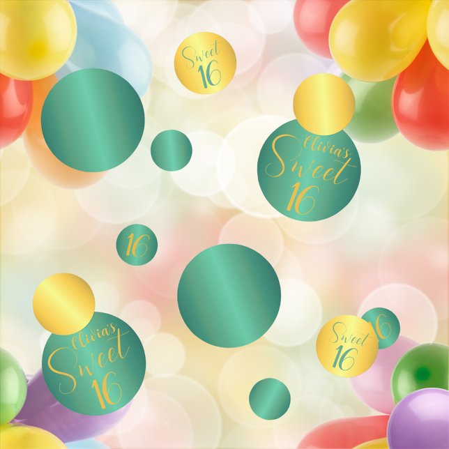 Modern Chic Boho Floral Sweet 16 Birthday Party Confetti (Creator Uploaded)