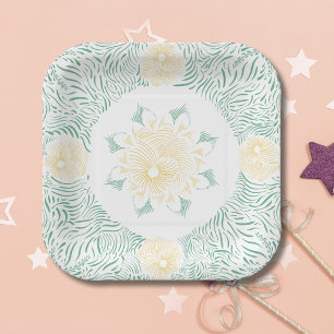 Modern Chic Boho Floral Sweet 16 Birthday Party Paper Plate