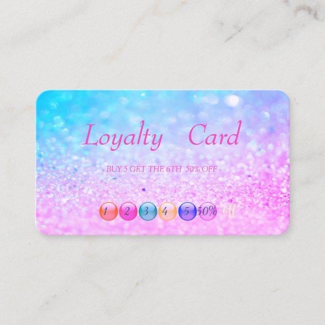 Modern Chic Bokeh  Makeup  Loyalty Card (Front)