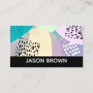 modern chic bold original abstract art design business card