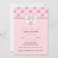 Modern Chic Bow Blush Pink Tiffany Baby Shower