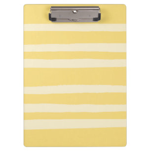 Modern Chic Butter Yellow Striped Clipboard