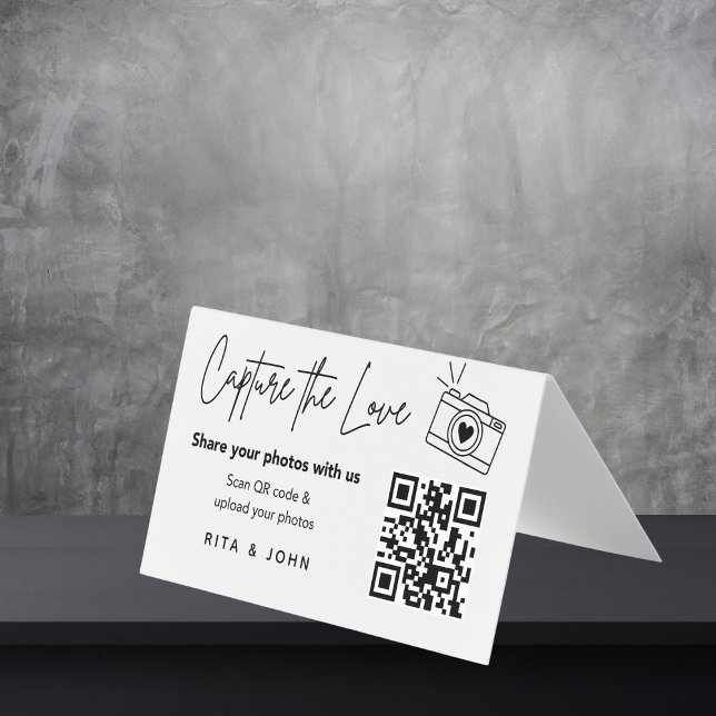 Modern Chic Capture The Love QR code Folded Card (Creator Uploaded)