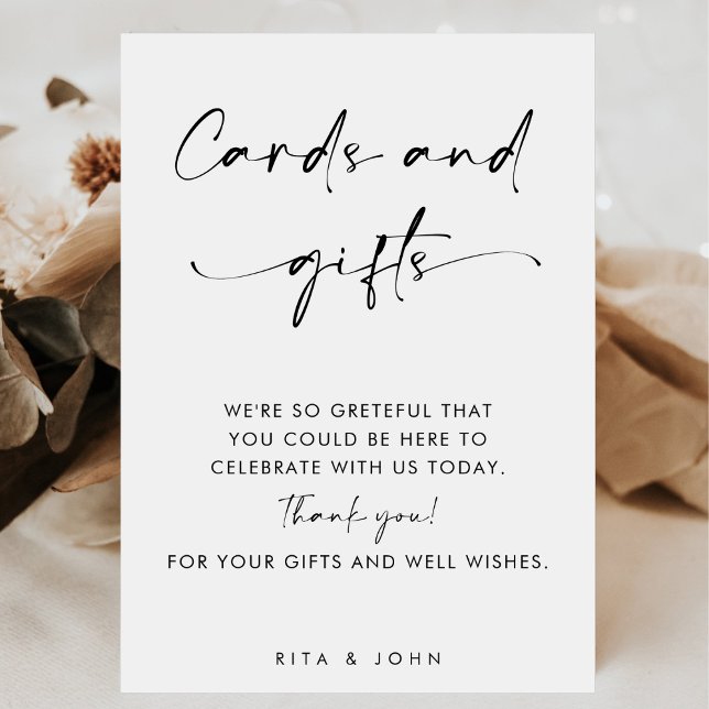 Modern Chic Cards and Gifts Favour Wedding Sign (Creator Uploaded)