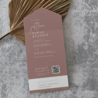 Modern Chic Cinnamon Just Love QR Code Wedding