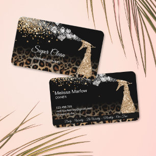 Modern Chic Cleaning House Keeping Sparkling Business Card