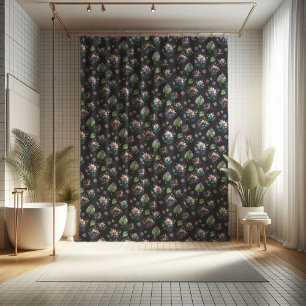 Modern Chic Colourful Stained Glass Flower Pattern Shower Curtain