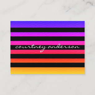 Modern Chic Colourful Texture Black Stripes Business Card