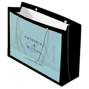 Modern Chic Couple Names Bride & Groom Wedding Large Gift Bag