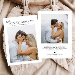 Modern Chic Couples Photo Happy Valentines Day Holiday Card
