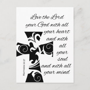 modern chic CROSS + BIBLE VERSE Postcard