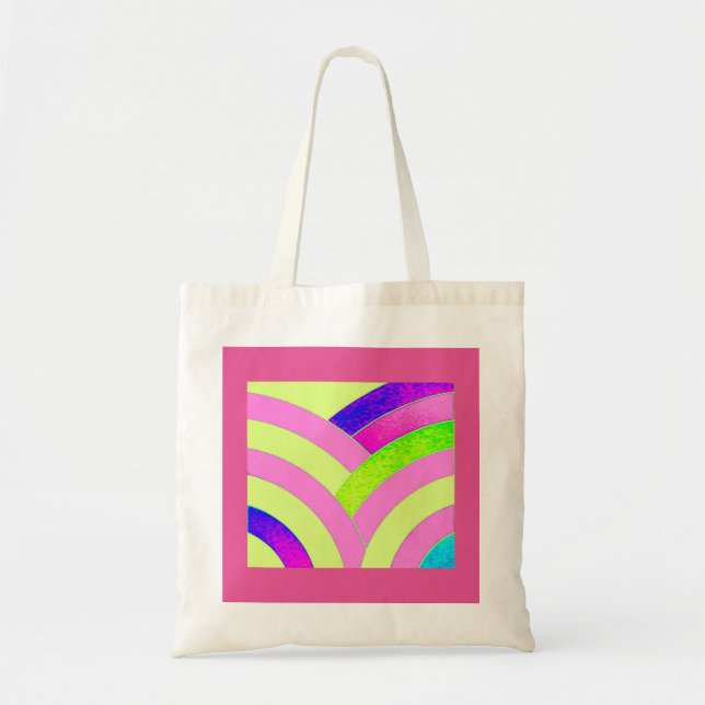 modern chic curved chevron tote bag (Front)