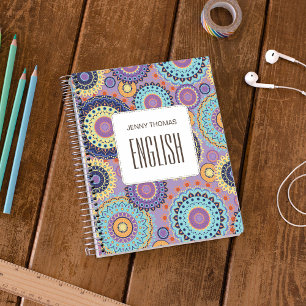 Modern Chic Cute Trendy Colourful Pattern Class No Notebook