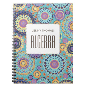 Modern Chic Cute Trendy Colourful Pattern Class Notebook