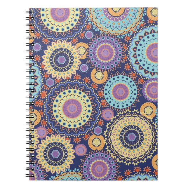Modern Chic Cute Trendy Colourful Pattern Class Notebook (Front)