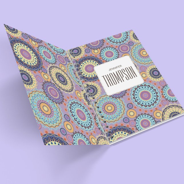 Modern Chic Cute Trendy Colourful Purple Custom Planner (Purple Geometric Custom Notebook.)
