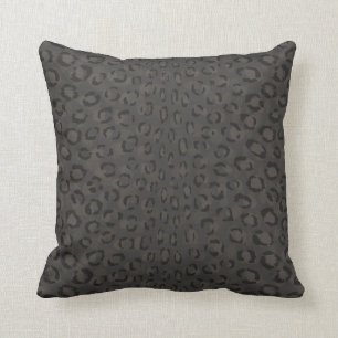 Modern chic dark grey cheetah print pattern cushion
