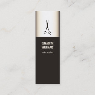 Modern Chic Dark Scissor Hair Stylist Mini Business Card