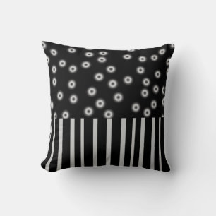 modern chic decor black and white dots and stripes cushion