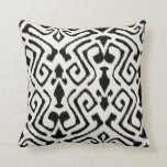 Modern chic decorative black and white ikat pillow<br><div class="desc">A bold and charming ikat pattern in black and white. the contemporary decorative ikat pillows enliven your interiors with modern chic.</div>