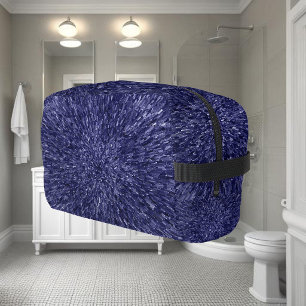 Modern, chic design in dark blue, glitter effect dopp kit