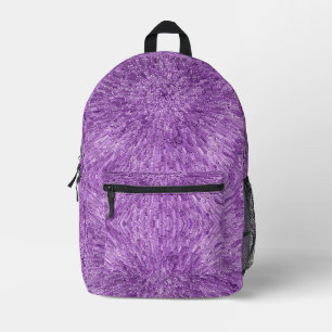 Modern, chic design in purple with glitter effect printed backpack