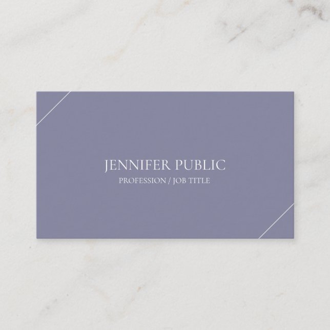 Modern Chic Design Purple Violet Stylish Plain Business Card (Front)