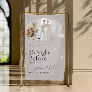 Modern Chic Dinner Rehearsal Custom Photo  Welcome Banner