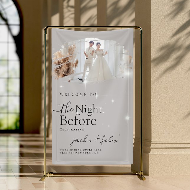 Modern Chic Dinner Rehearsal Custom Photo  Welcome Banner (Creator Uploaded)