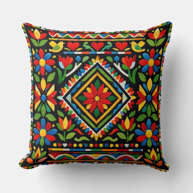 Modern chic elegant colorful geometric pattern  cushion
