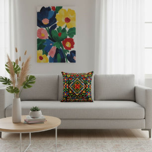 Modern chic elegant colourful geometric pattern  cushion