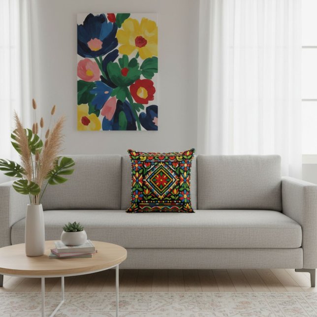 Modern chic elegant colourful geometric pattern  cushion (Creator Uploaded)