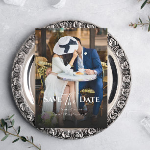 Modern Chic Elegant Couple Wedding Photo Simple Save The Date
