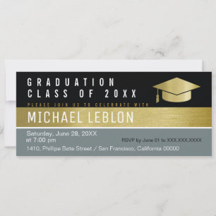 modern, chic & elegant graduate . grad party invitation
