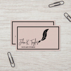 Modern chic elegant notary public business card