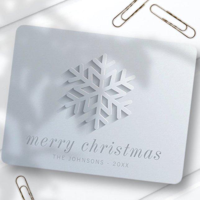 Modern Chic Elegant Snowflake Holiday Card (Creator Uploaded)
