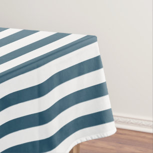 Modern Chic Eucalyptus Blue White Stripes Pattern Tablecloth