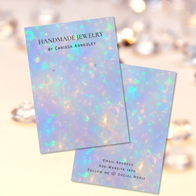 Modern Chic Faux Holographic Earring Display Card (Creator Uploaded)