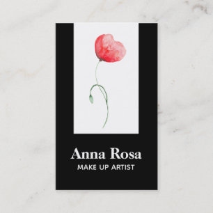 *~* Modern Chic Feminine Floral Elegant Red Poppy Business Card