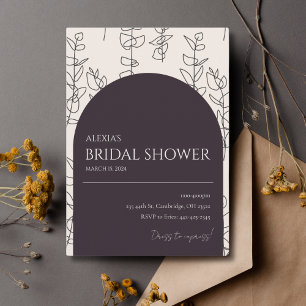 Modern Chic Floral Arch Bridal Shower Invitation