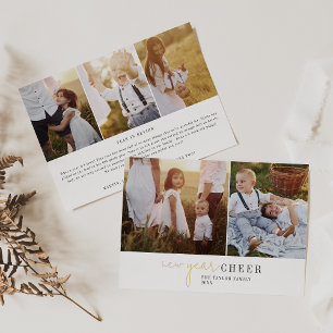 Modern Chic Foil Photo Collage New Year Newsletter