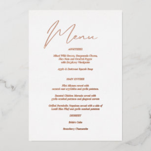 Modern Chic Foil & White Menu
