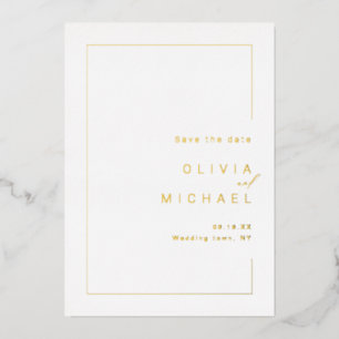 Modern chic frame minimalist photo save the date