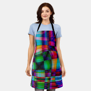 Modern Chic Funky Tartan Plaid Apron