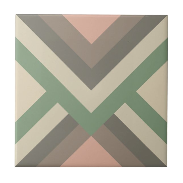 Modern Chic Geometric Pastel Colours Tile (Front)