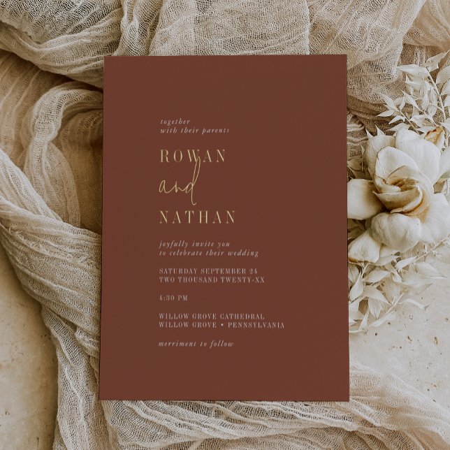 Modern Chic Gold Foil Terracotta Casual Wedding (Creator Uploaded)