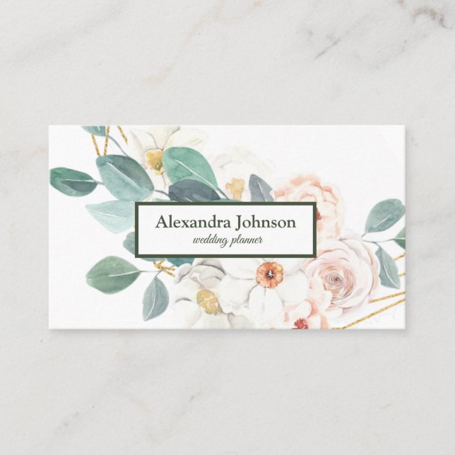 Modern Chic Gold Leaf Foil Luxury Business Card (Front)